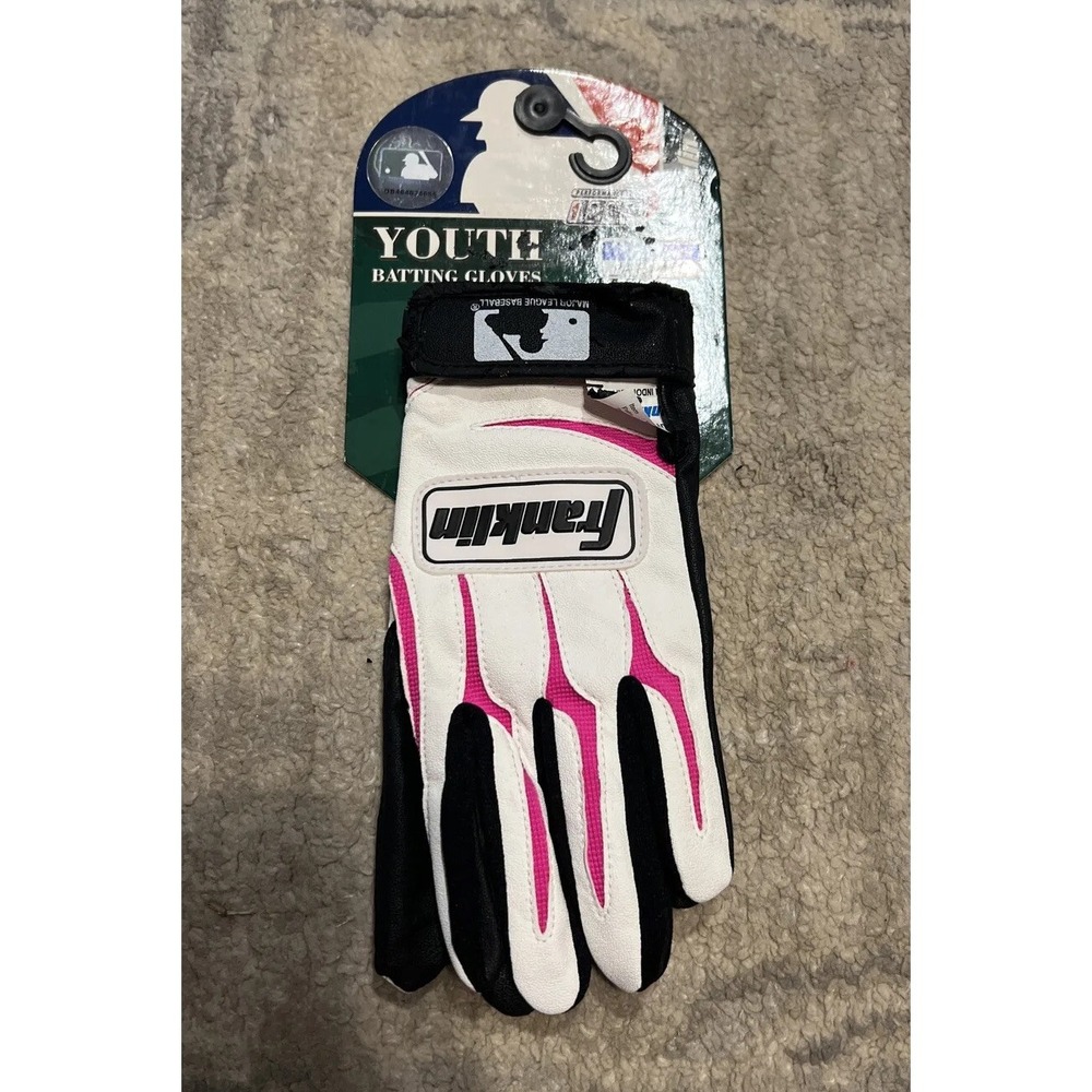 New FRANKLIN SPORTS Youth Batting Gloves Youth Sz‎ Small White Pink Black